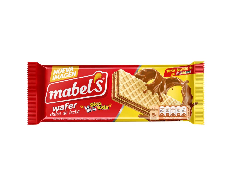 Wafer Dulce de leche Mabels 107g