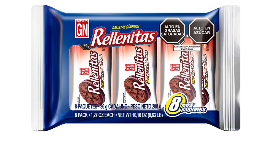 Paquete de Rellenitas Chocolate Fresa x8