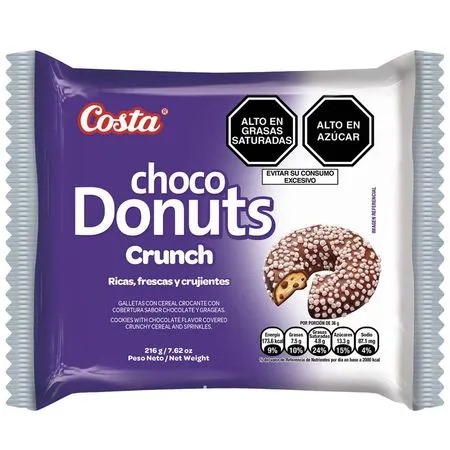 Paquete choco donuts crunch 216g x6